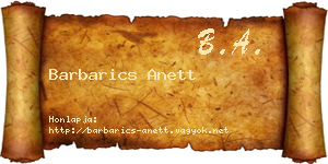 Barbarics Anett névjegykártya